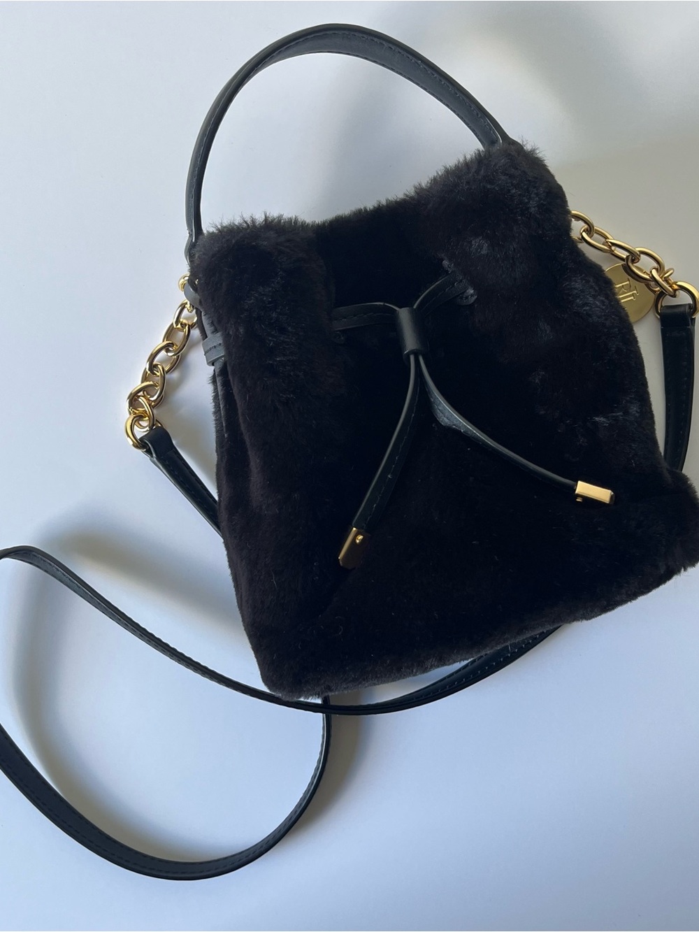 Ralph Lauren Mini Bucket Bag Gold Chain
